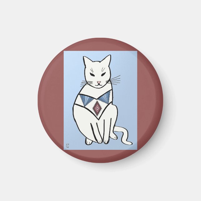 Katze mit Diamond Collar Magnet (Vorne)