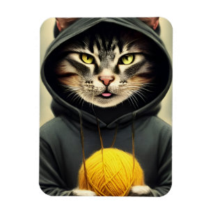 Katze mit einem Ball aus Garn Magnet