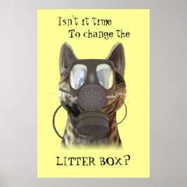 Katze mit einem Gasmaske-Plakat Poster