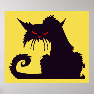 Katze mit einem Haltungs-Plakat Poster