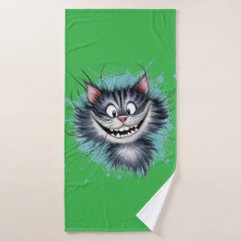 Katze mit einem Lächeln. Badehandtuch