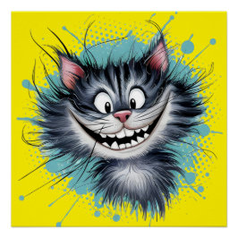 Katze mit einem Lächeln. Poster