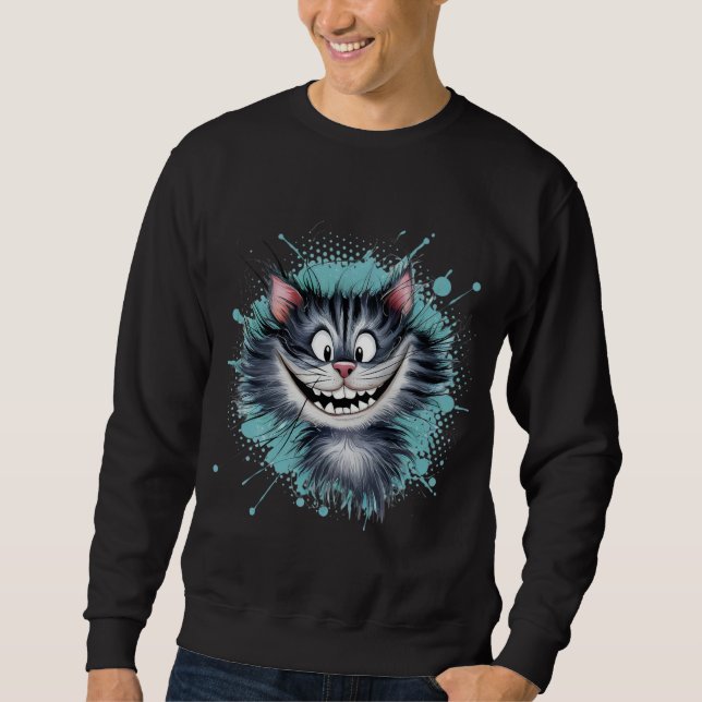 Katze mit einem Lächeln. Sweatshirt (Vorderseite)