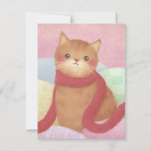 Katze mit einem roten Skarabäus Postkarte