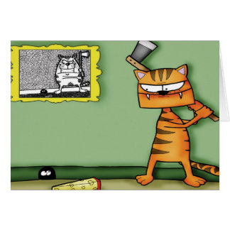 Katze mit einer Axt