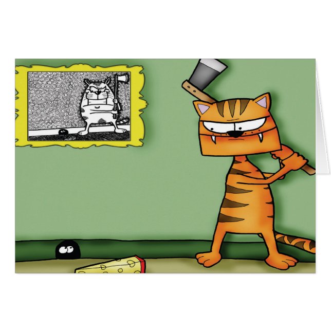 Katze mit einer Axt (Vorderseite (Horizontal))
