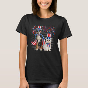 Katze mit einer Schweizer Sonnenbrille Amerika T-Shirt