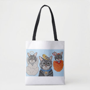 Katze mit Engel und Teufel Tasche