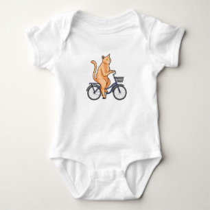 Katze mit Fahrrad Baby Strampler