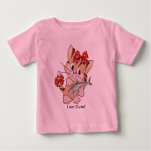 Katze mit Fisch Baby T-Shirt
