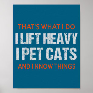 Katze mit Fitnessstudio-Gewichtheber-Tiermotiv für Poster