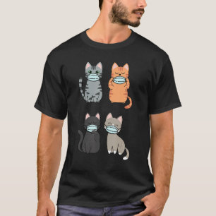 Katze mit Gesichtsmasken Orangefarbene schwarze, g T-Shirt