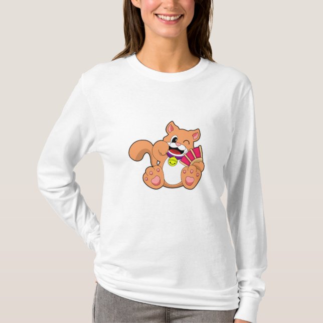 Katze mit Glocke T-Shirt (Vorderseite)