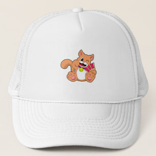 Katze mit Glocke Truckerkappe