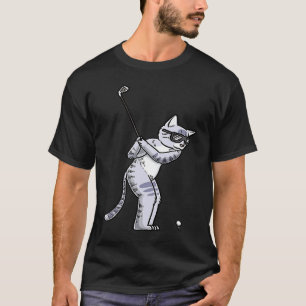 Katze mit Golfschläger Golf Golfspieler Golfer  1 T-Shirt