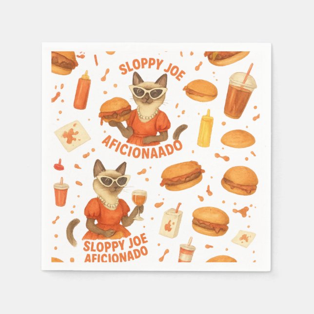 Katze mit Hamburger Serviette (Vorderseite)