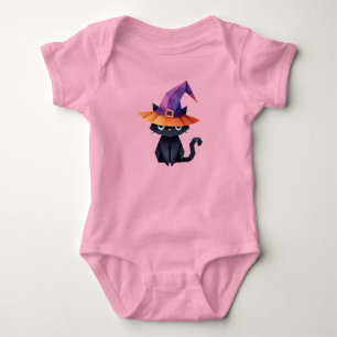 Katze mit Hexenhut Baby Strampler