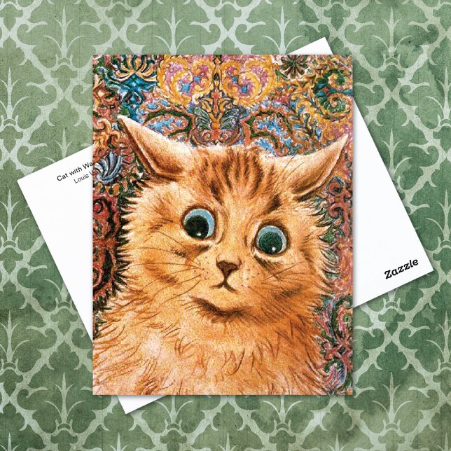 Katze mit Hintergrundbild, Louis Wain Postkarte (Von Creator hochgeladen)