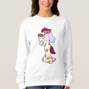 Katze mit Hochzeitskleid & Blume Sweatshirt