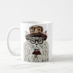 Katze mit Hut und Brille Kaffeetasse