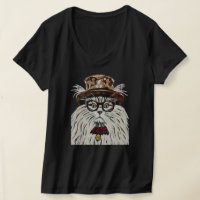 Katze mit Hut und Brille