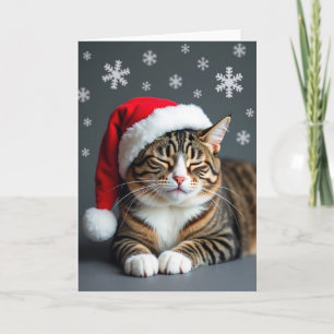 Katze mit Hut Weihnachtskarte Karte