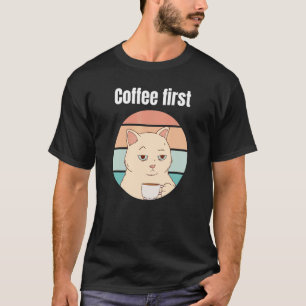 Katze mit Kaffee Büro Spaß Zeug 5 T-Shirt