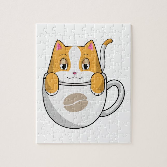 Katze mit Kaffee-Cup (Vertikal)