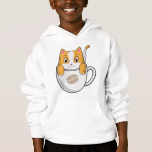 Katze mit Kaffee-Cup Hoodie