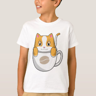 Katze mit Kaffee-Cup T-Shirt