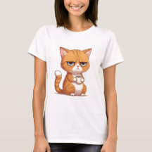 Katze mit Kaffee-T - Shirt