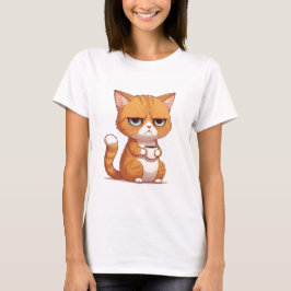 Katze mit Kaffee-T - Shirt