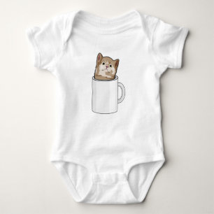 Katze mit Kaffee-Tasse Baby Strampler