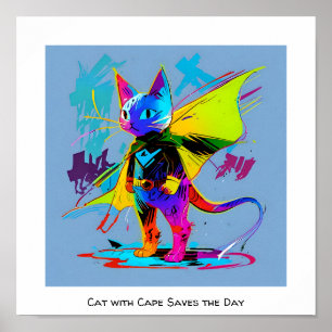 Katze mit Kap Poster