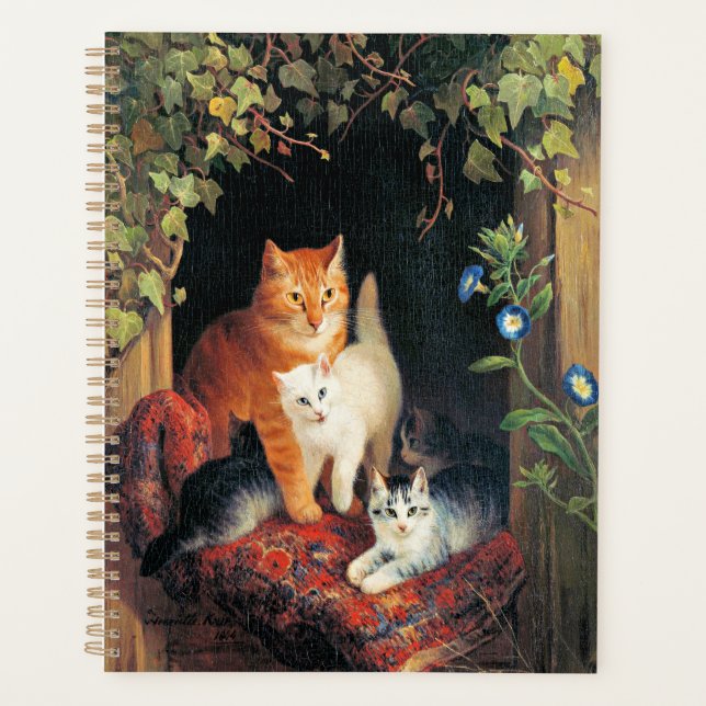 Katze mit Kätzchen, Kunstmalerei, Planer (Vorderseite)