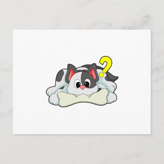 Katze mit Knochen Postkarte (Vorderseite)