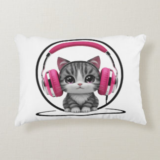 Katze mit Kopfhörer dekorative Kissen