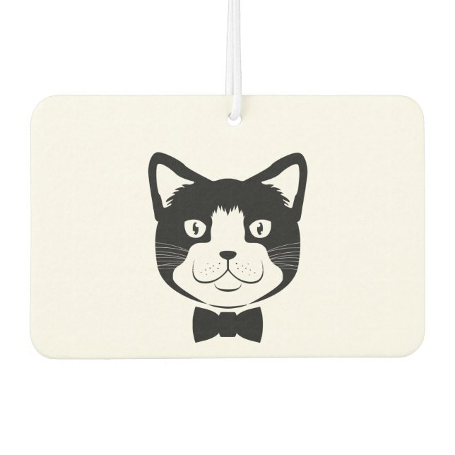 Katze mit Krawatte Autolufterfrischer (Vorderseite)