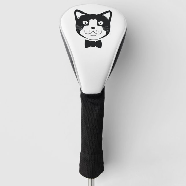 Katze mit Krawatte Golf Headcover (Vorderseite)