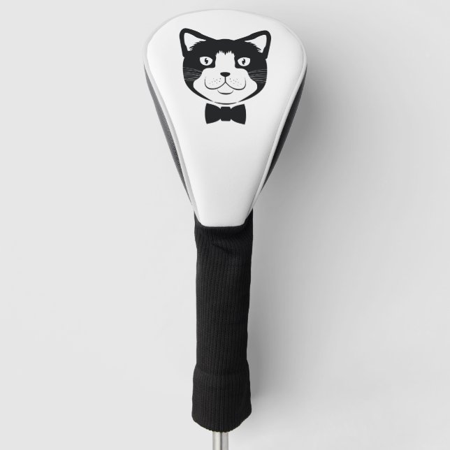 Katze mit Krawatte Golf Headcover (Vorderseite)
