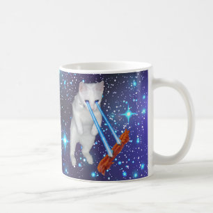 Katze mit Laser-Augen Speck im Raum kochend Kaffeetasse