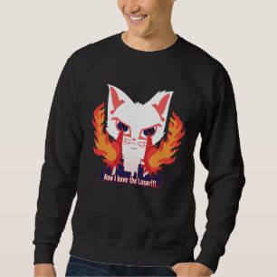 Katze mit Laseraugen, die die Stadt niederbrennen Sweatshirt
