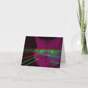 Katze mit Lasern in den Augen, bekommt gut Karten