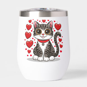 Katze mit Liebessymbolen Clipart-85245