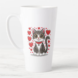 Katze mit Liebessymbolen Clipart-85245 Milchtasse