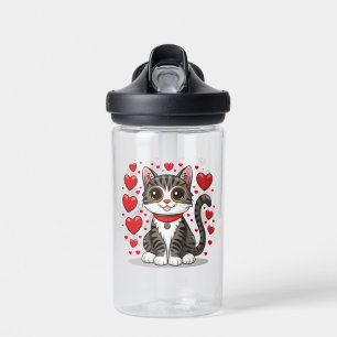 Katze mit Liebessymbolen Clipart-85245 Trinkflasche