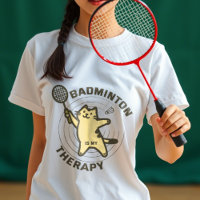 Katze mit lustigem Badminton-Sprichwort