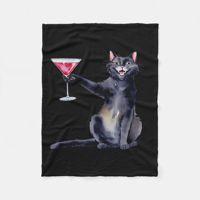 Katze mit Martini-GL-Schwanz Fleecedecke (Vorderseite)
