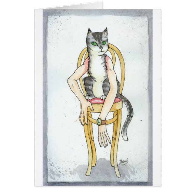 "Katze mit menschliche Arm-" leerer Karte (Vorne)