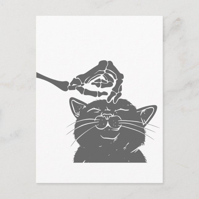 Katze mit menschlichem Skelett - Farbe auswählen Postkarte (Vorderseite)